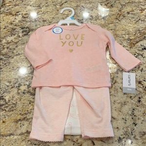 New Baby Girl Carter’s Pink 3 piece set